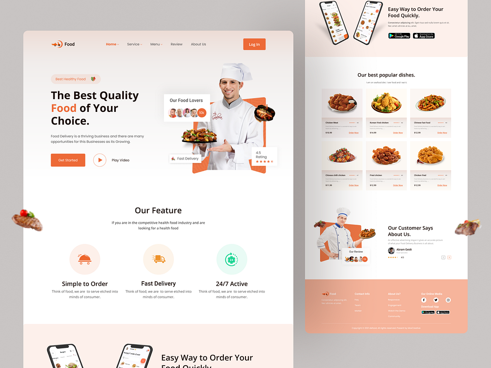 Food Delivery Landing Page. by Md. Maksedur rahman on Dribbble