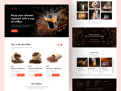 Coffee landing page. agency landing page clean coffe header coffee landing page creative ecommerce header homepage identy landing page minimal product project ui uiux user interface web webdesign website design