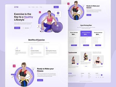 GYM - Fitness Landing Page. agency landing page branding cosmetics landing page creative design ecommerce landing page fitness landing page header homepage landing page minimal product project shop trending ui user interface web webdesign website