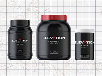 Elevation Supplements bottles branding cans design graphic design health illustration logo mockups supplements typography vector wellness