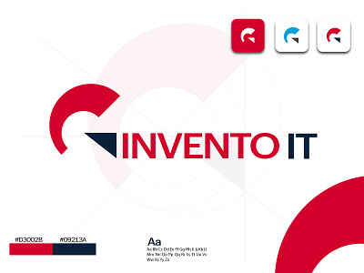 INVENTO IT LOGO brand identity branding design graphic design illustration inventoit itcompanylogo logo management software company red colour logo shamiul software company logo typography vector