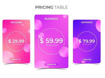 Ui user interface pricing plans