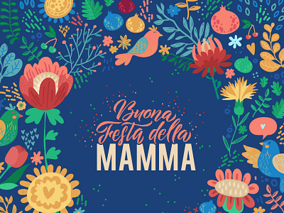 Mothers day in italian design illustration