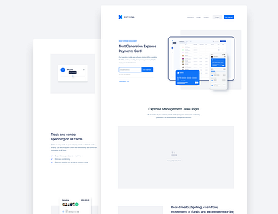 Expensa Landing Page card dashboard design desktop fintect landing layout mobile page ui web webdesign website