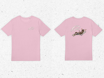 Summertime Moose tee pink art branding design illustration typography