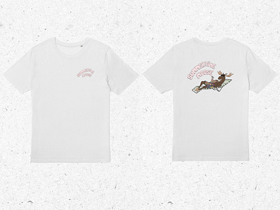 Summertime Moose tee white