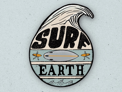 Surf earth art branding design graphic design illustration logo typography