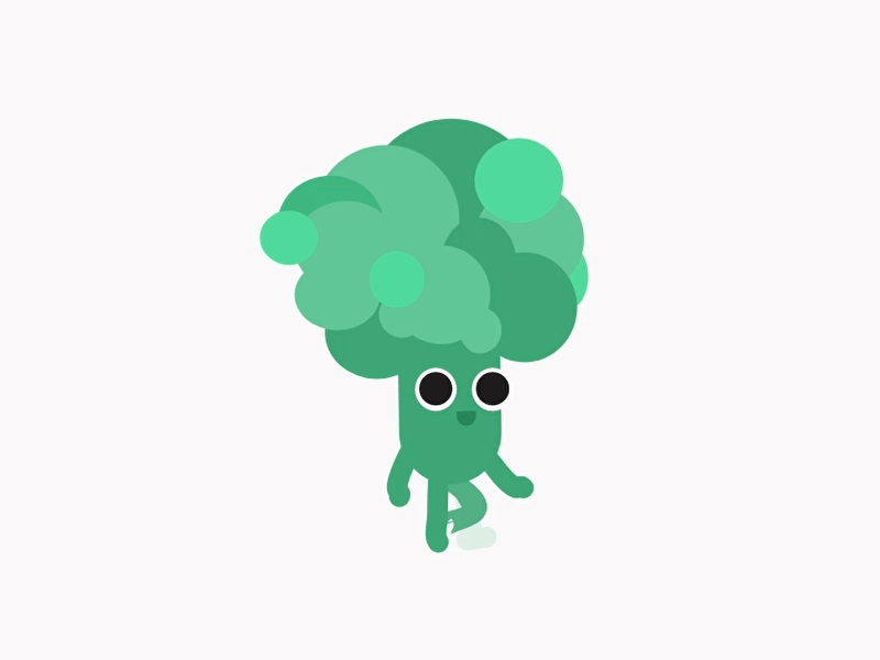 Animated Broccoli Walk adobe adobe animate adobe xd adobeanimate adobexd design designer illustration ui uidaily uidailychallenge uidesign
