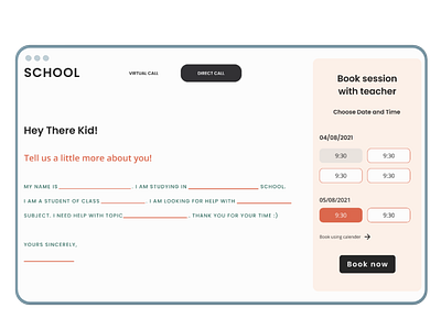 Appointment Booking Page app appointment design figma kids schedule teacher uidaily uidailychallenge uidesign ux