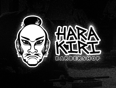 HARAKIRI BARBERSHOP LOGO barber barbershop design illustration japan logo minimal tattoo vector