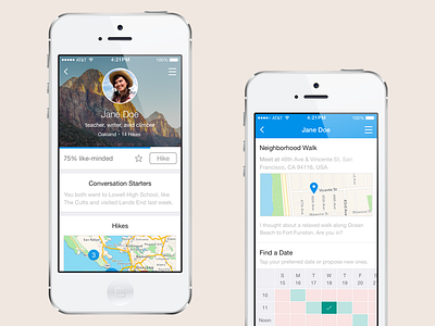 hikewith.me – iOS App app flat hikewith.me hiking ios minimal scheduling travel