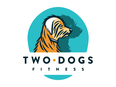Two Dogs Logo color dogs fitness icon illustration logo type