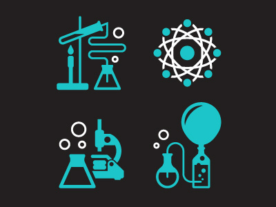Chemistry Set beaker bubbles chemistry icons illustration