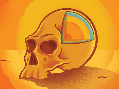 Journey Inward illustration skull texture