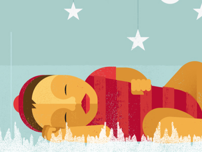 Sound Asleep baby illustration sleep sound wave stars