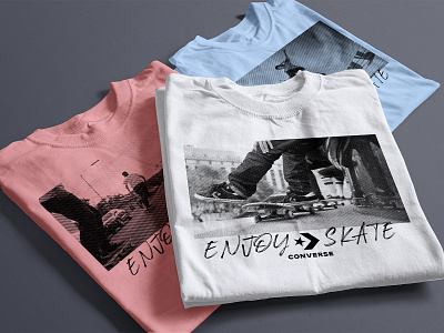 Enjoy Skate - Converse Tshirts mockup brand branding clothes converse diseño dots illustration illustrations mockup moda photoshop plantilla sk8 skate street streewear tshirt ux vans