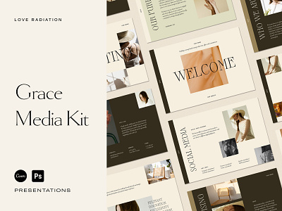 Grace Media Kit | Press Kit | Canva Templates, Photoshop blogger kit brand deck brand design branding business client welcome design graphic design guideines instagram instagram design instagram feed instagram posts instagram stories instagram templates marketing media kit presentation press kit proposal