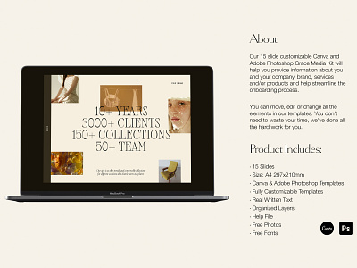 Grace Media Kit | Press Kit | Canva Templates, Photoshop