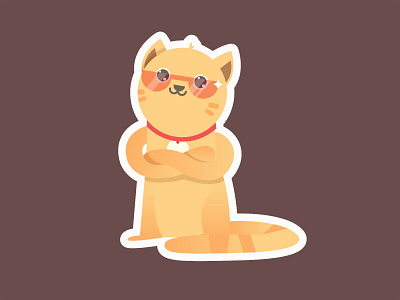 Cool Cat 2d illustration cat character design morris the cat sticker