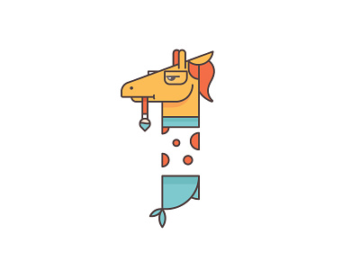 Painter Giraffe 2d illustration artist character design flat giraffe painter