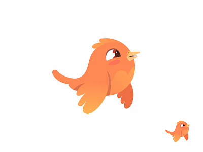 Bird 2d illustration bird character design fly sticker