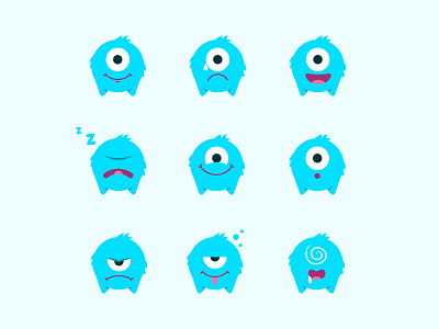 Upshot Maskot 2d illustration character design emotion flat maskot monster untime