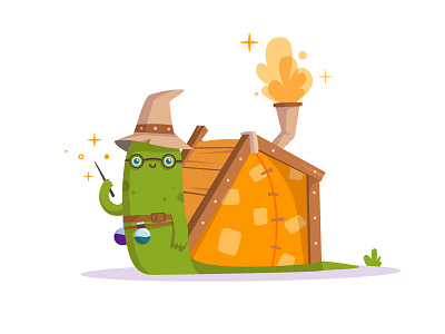 Snail Mage 2d illustration character design house mage snail