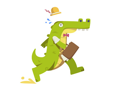Crocodile 2d illustration character design crocodile