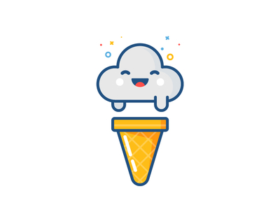 Cloud Ice Cream 2d illustration cloud cute fireart fireart studio ice cream