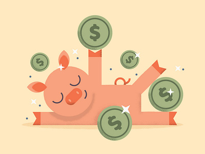 Piggy Bank animal bank banking character character design green illustration money pig piggy piggybank pink