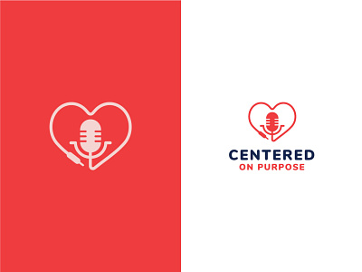 Unused Logo Concept 1 blue branding design graphic design heart icon identity logo pink podcast red speaker vector