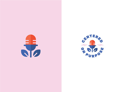 Unused Logo Concept 2 blue branding design graphic design icon identity lightning logo pink plant podcast red speaker vector