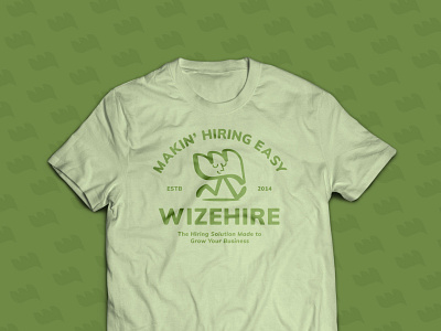 WizeHire Vintage Tee Mockup branding cartoon character character design design graphic design green illustration leaf mascot tshirt vector vintage wizehire