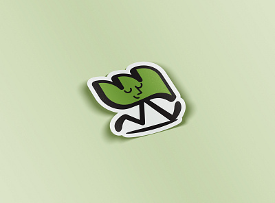 WH Character Sticker Mockup branding cartoon character character design design graphic design green icon identity illustration leaf logo sticker vector