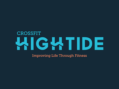 Crossfit Hightide Logo blue branding crossfit fitness high hightide identity logo navy navy blue peach tide