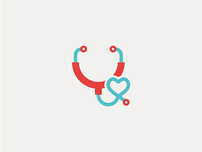 Unction Healthcare Icon blue healthcare heart icon instrument letter u logo medical red stethoscope unction