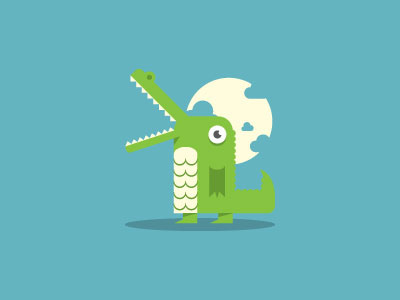 Alligator alligator animal blue character design clouds chomp green icon illustration moon reptile