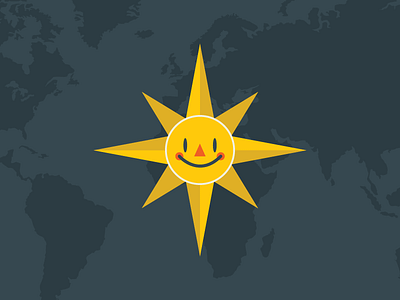 Sun or Compass? compass cute happy icon illustration illustrator navigation solar sun travel vector