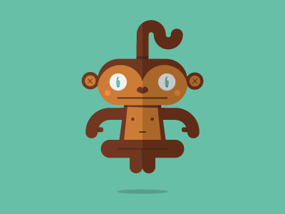 Monkey Illustration animal brown character cute illustration monkey teal vector