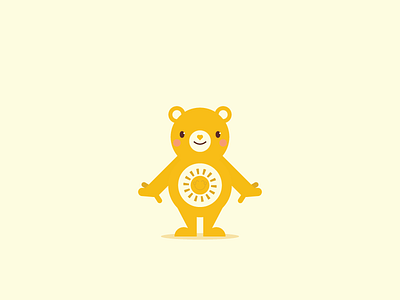Know Your Bears - Sunshine Bear bear care bears cartoon character character design fan art illustration sun sunshine vector yellow