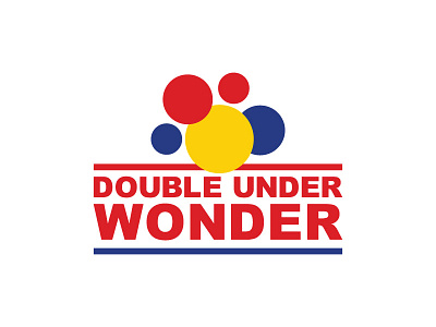 Double Under Wonder apparel blue circles crossfit dots fitness parody red t shirt vector yellow