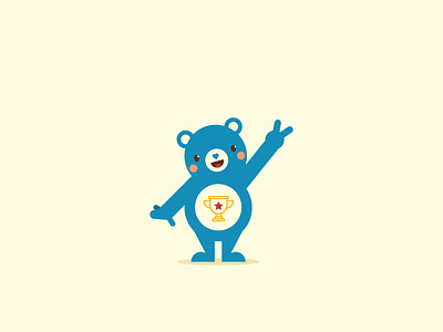 Care Bears - Champ Bear animals bear blue care bear champ character design fan art illustration star trophy