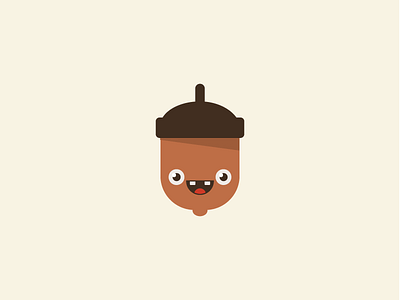 Small Nut brown character character design happy illustration nut vector