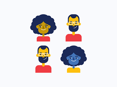 DIY Characters Concepts... blue cartoon character design illustration mascot people red teamwork vector yellow