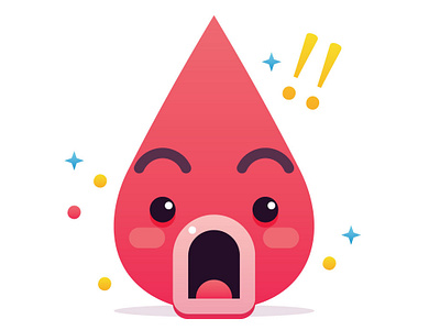 WIP - Revised Period Emojis blood blue character character concept character design droplet emoji emojis illustration period red vector yellow