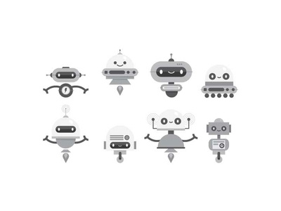 wip - Robots character character design grayscale illustration kids art robotics robots vector