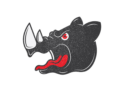 WIP - Rhino animal character crossfit fitness gray mascot red rhinoceros vector
