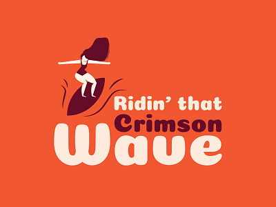 Crimson Wave girl period periods pink purple red surf surfer girl surfing vector