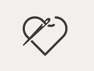 Needle And Heart Thread Logo Concepts branding heart icon logo needle notions sew sewing thread vector