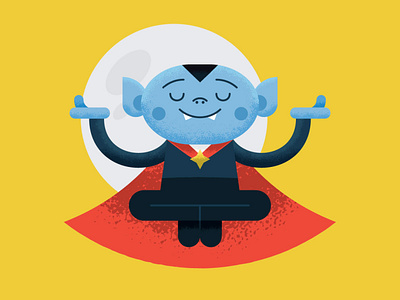 Design Challenge - Day 1 Vampire blue character character design graphic design halloween illustration red vector yellow